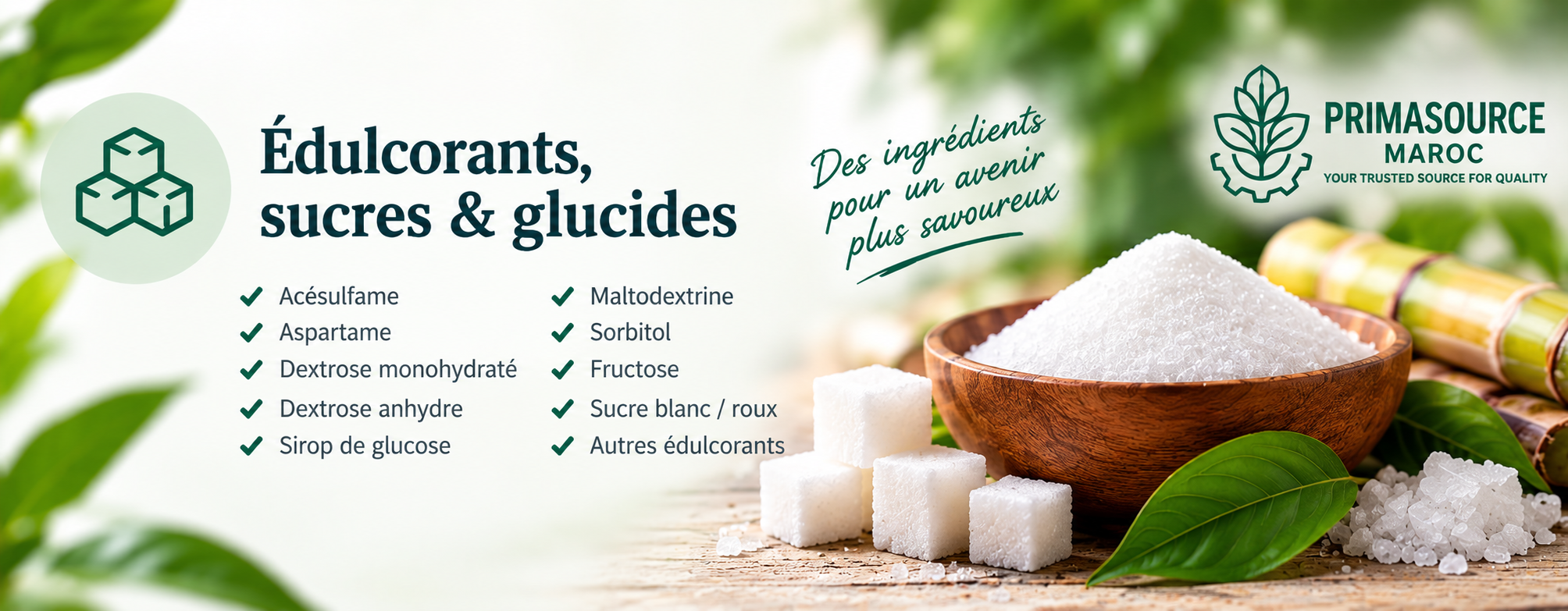 Catalogue Primasource Maroc - édulcorants, sucres et glucides