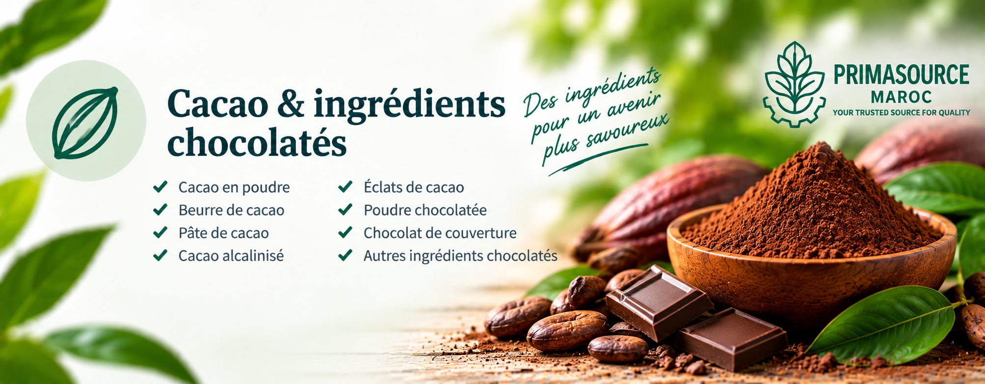 Catalogue Primasource Maroc - cacao et ingrédients chocolatés
