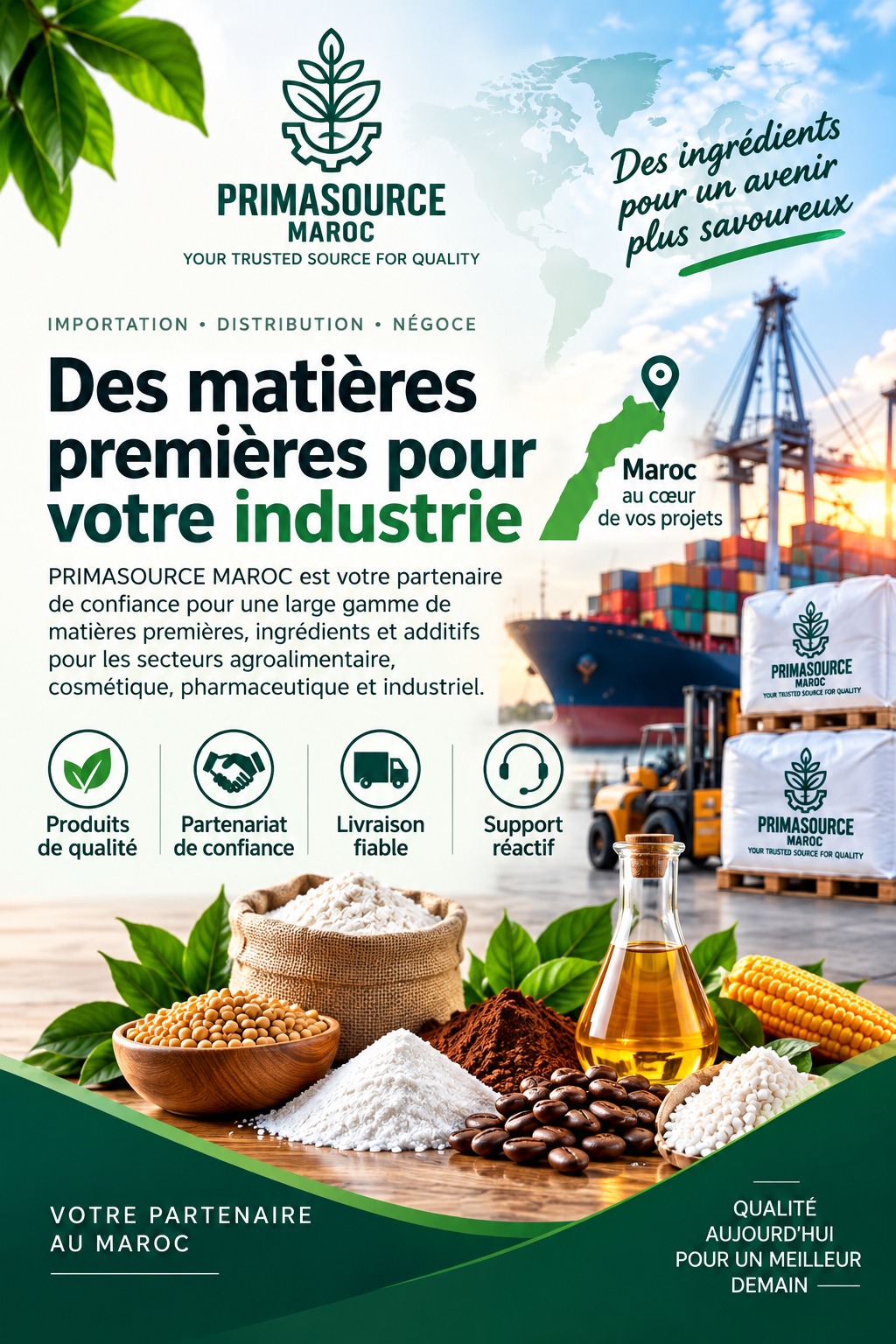 Matières premières agroalimentaires et ingrédients pour les professionnels au Maroc - Primasource Maroc