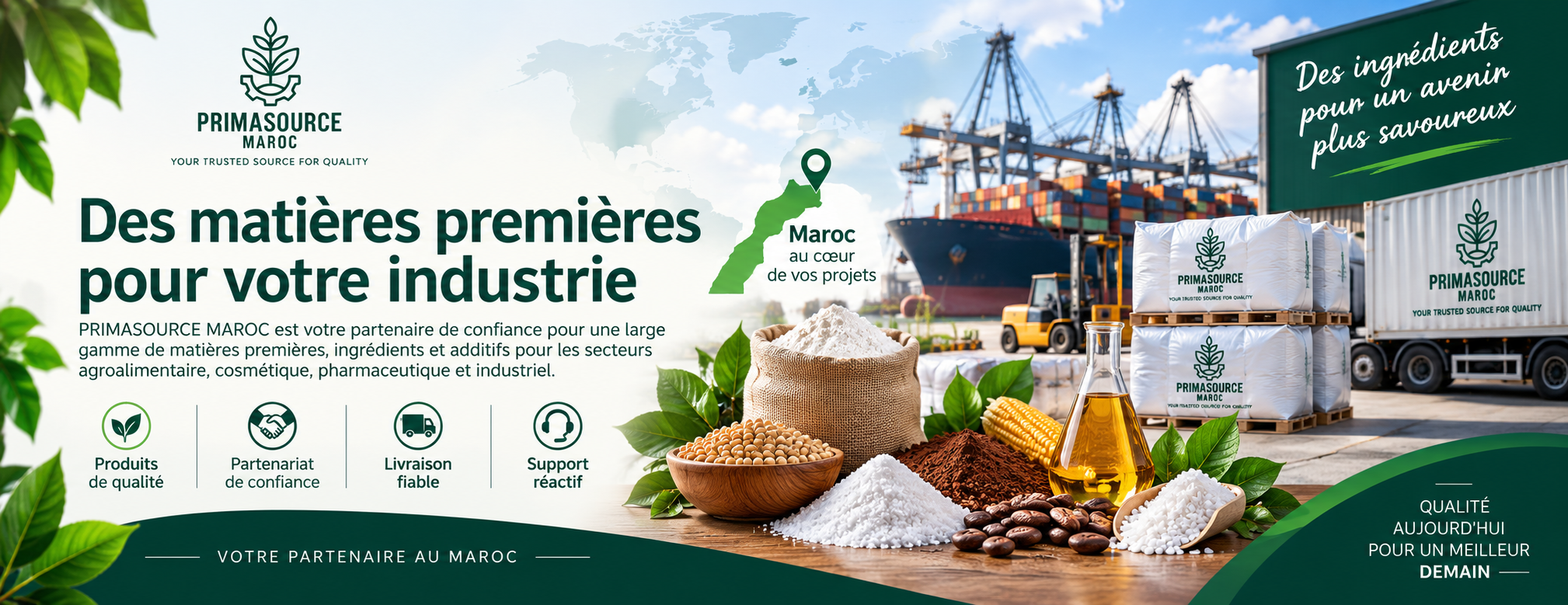 Primasource Maroc - importation et distribution de matières premières agroalimentaires au Maroc